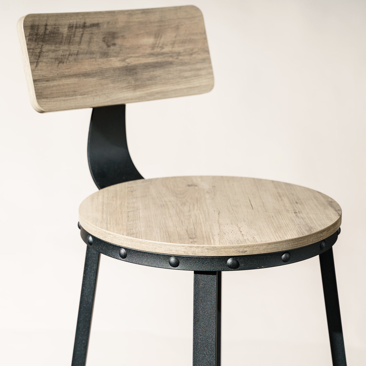 Modern Industrial Bar Stool Chairs - Pair of 2