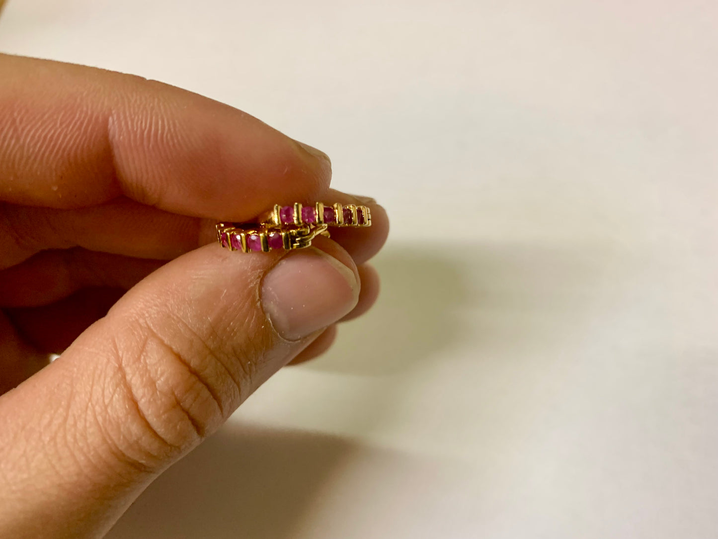 Gold Fill Ruby Earrings