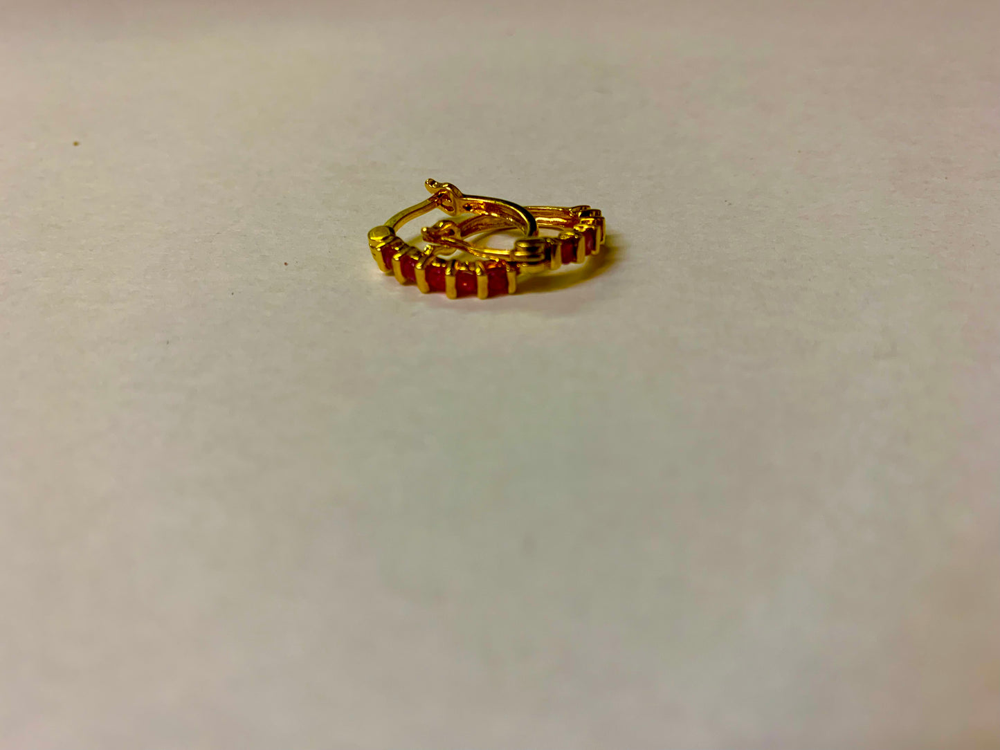 Gold Fill Ruby Earrings