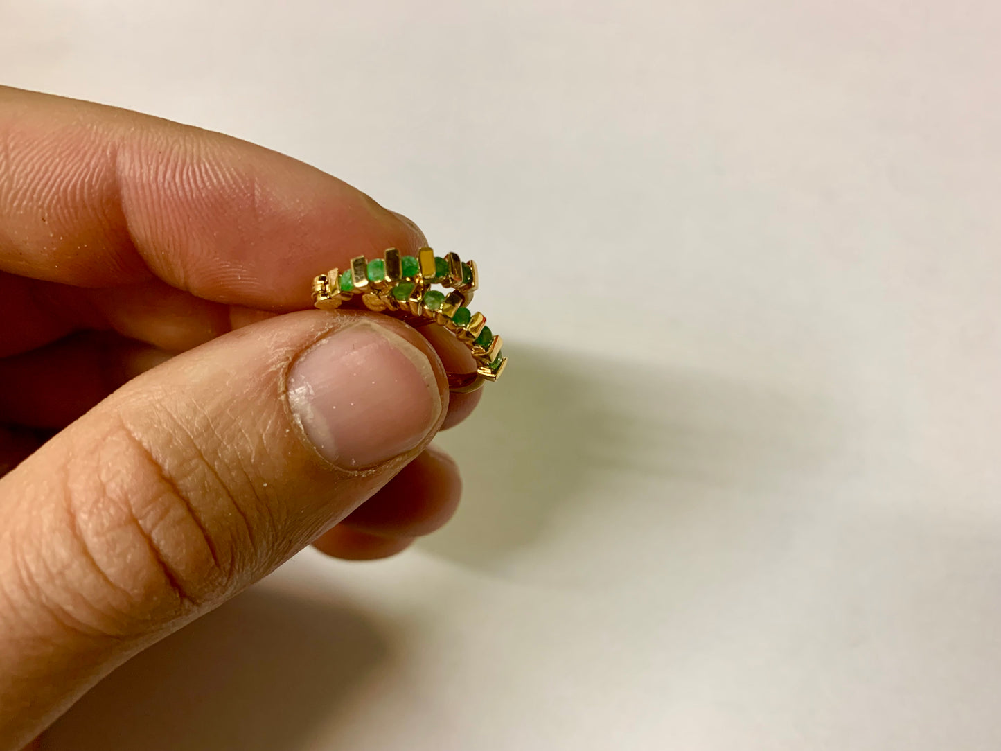 Gold Fill Green Emerald Earrings