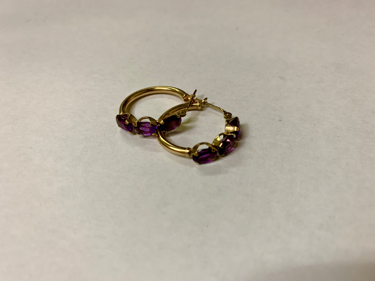 10 Carrot Gold Fill Amethyst Earrings