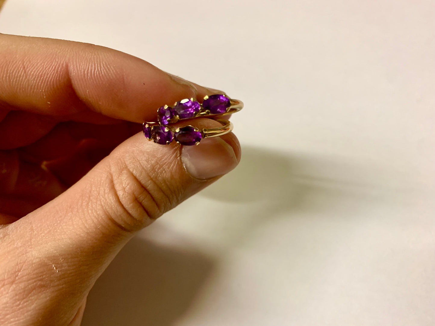 10 Carrot Gold Fill Amethyst Earrings