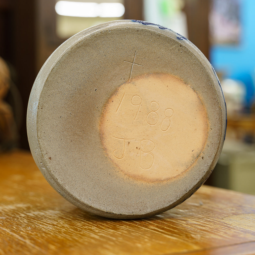 Beaumont Pottery Crock with Santa Rendering