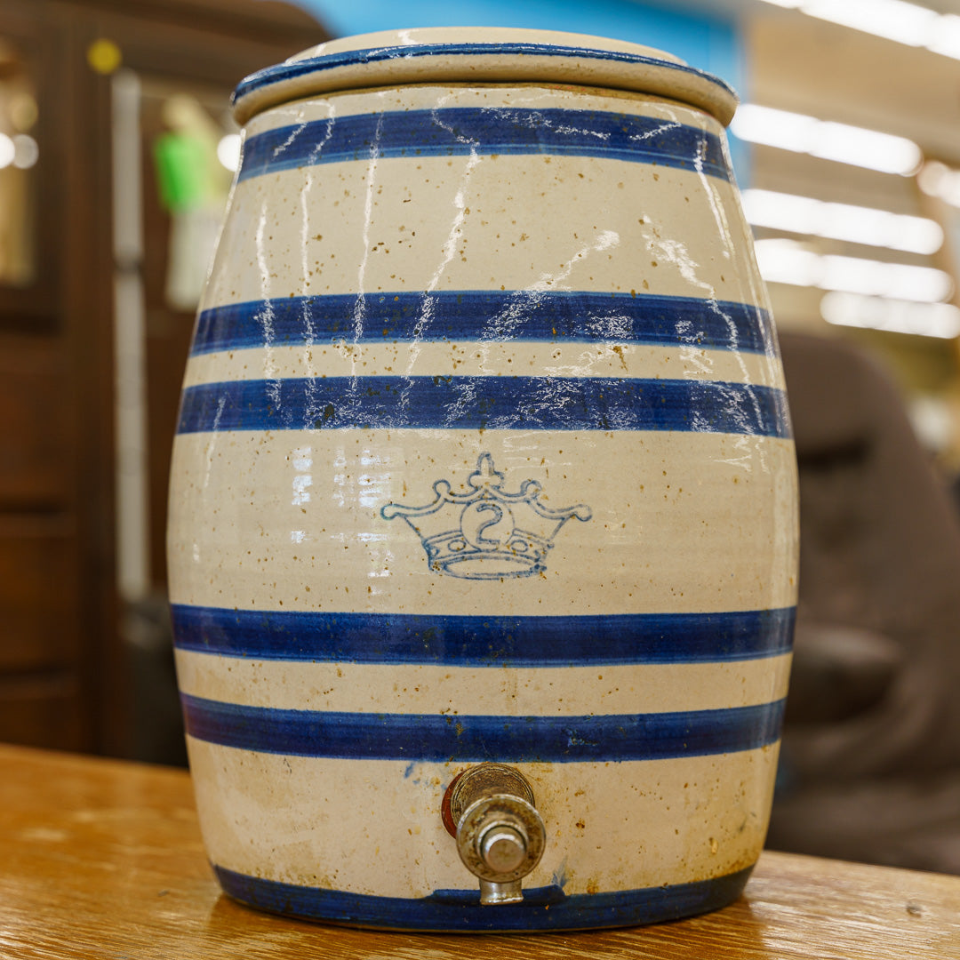 2-gallon Ransbottom Stoneware Pottery Crock Water Cooler with lid