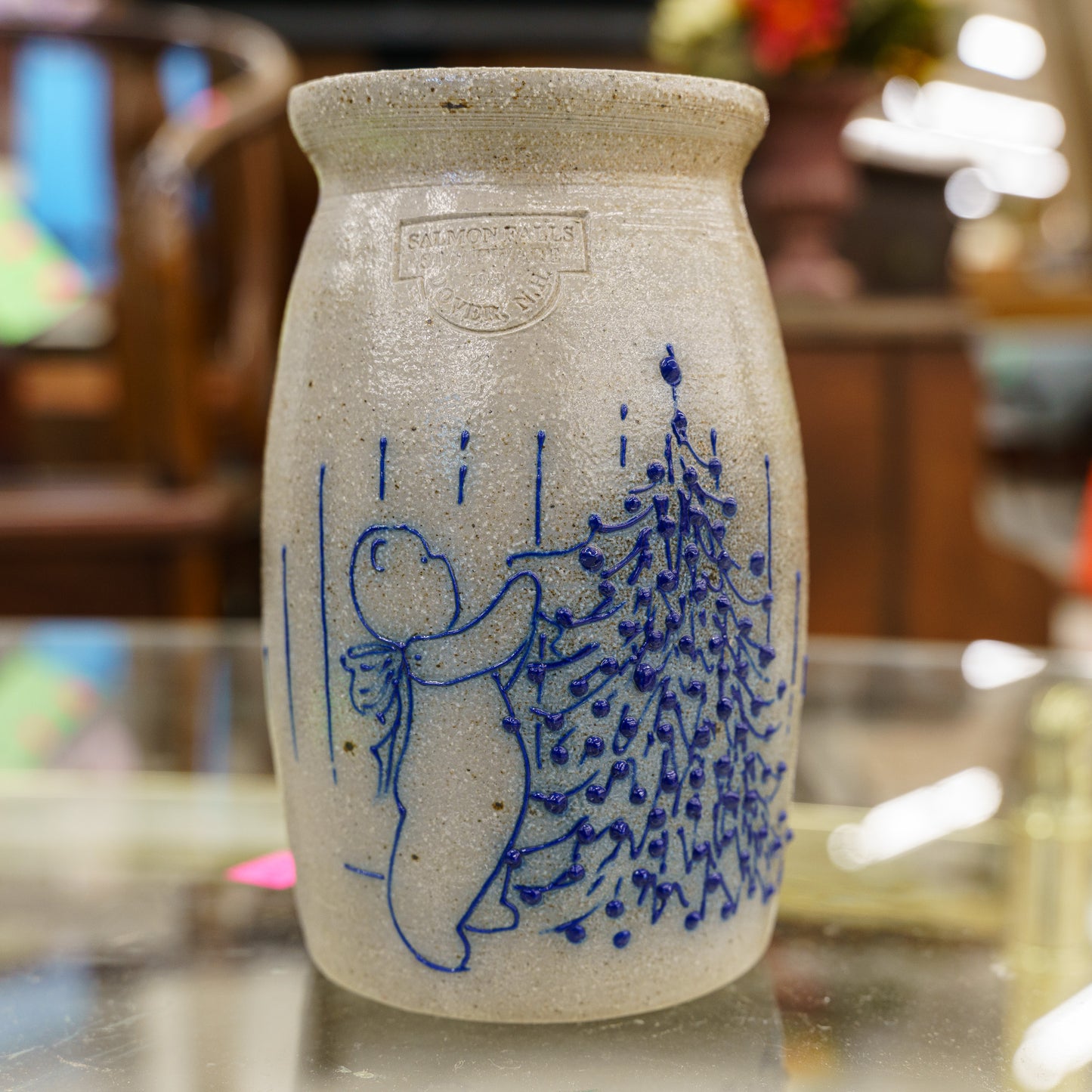 Small Christmas Crock - Salmon Falls Stoneware, 1969