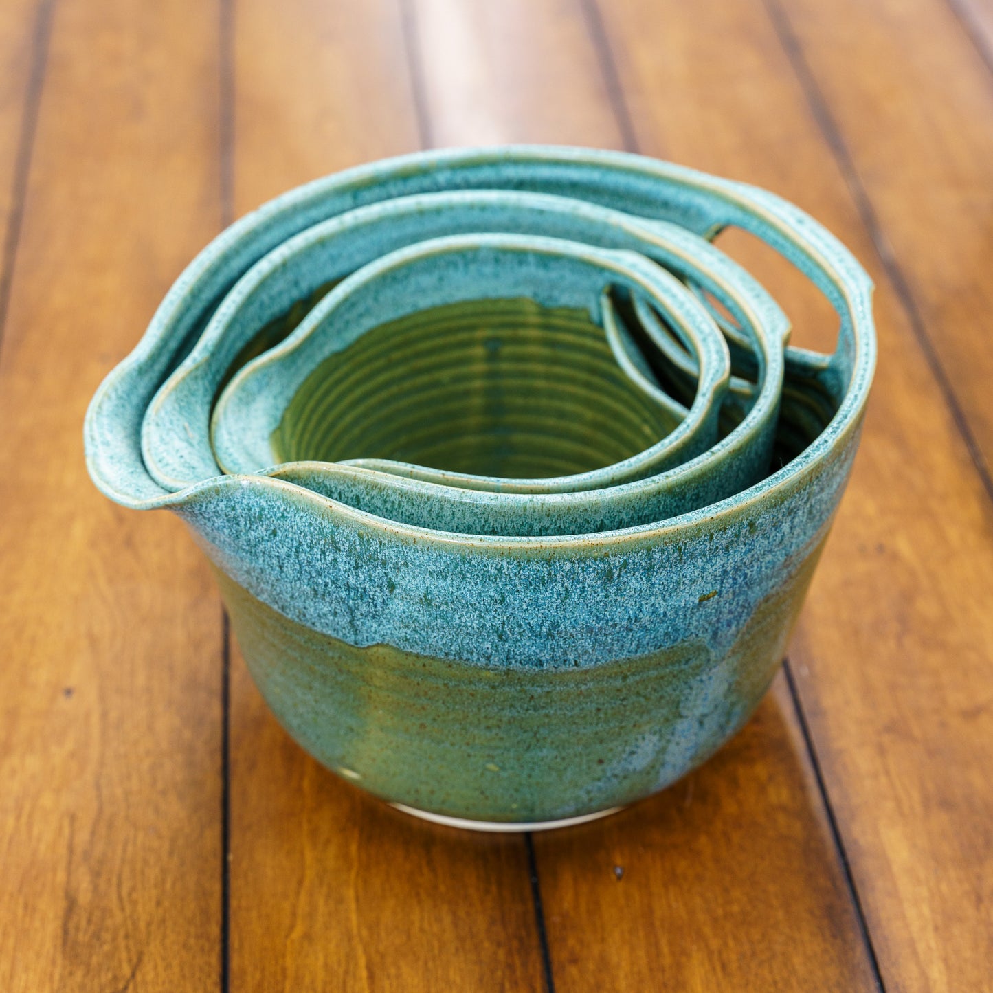 Set of 3 Ceramic Pottery Nesting Bowls