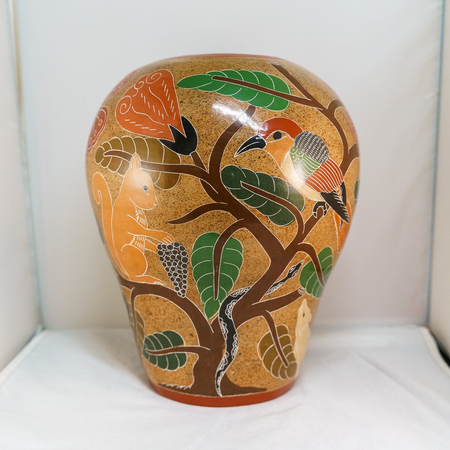 Signed Animal / Plant Vase - San Juan