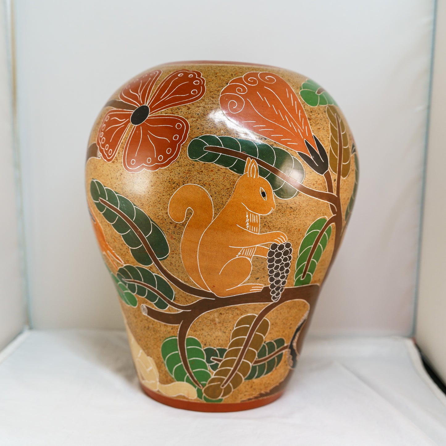 Signed Animal / Plant Vase - San Juan