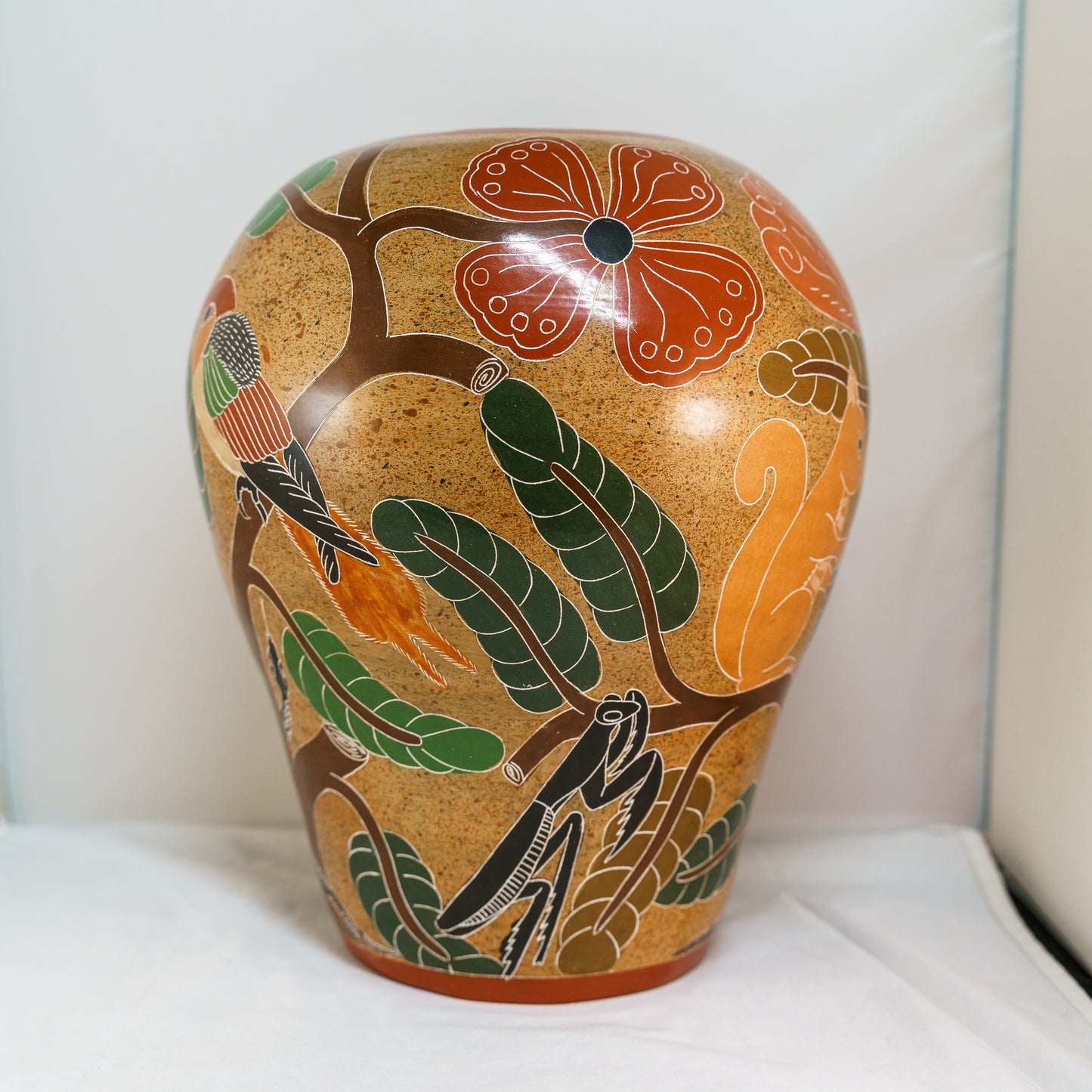 Signed Animal / Plant Vase - San Juan
