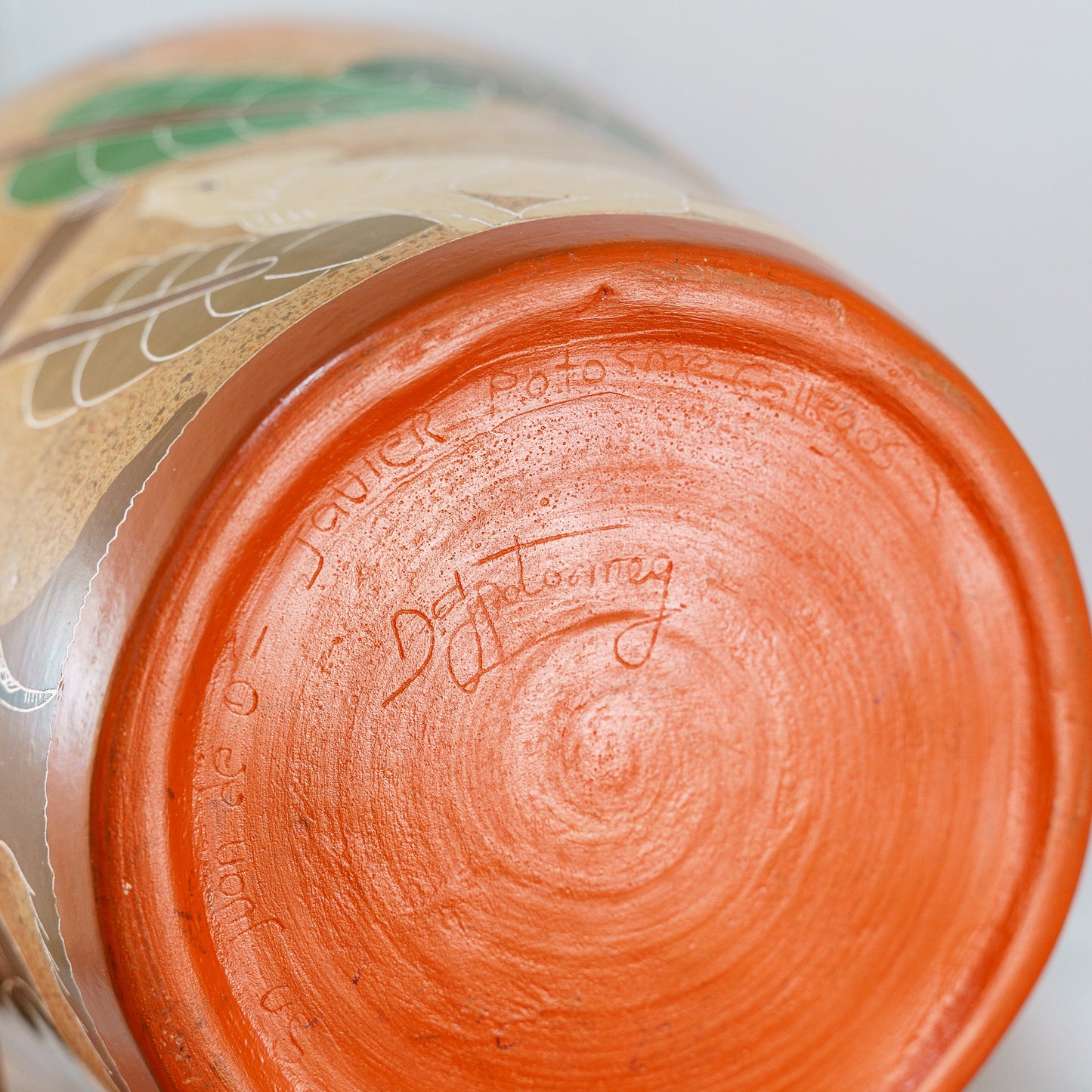 Signed Animal / Plant Vase - San Juan