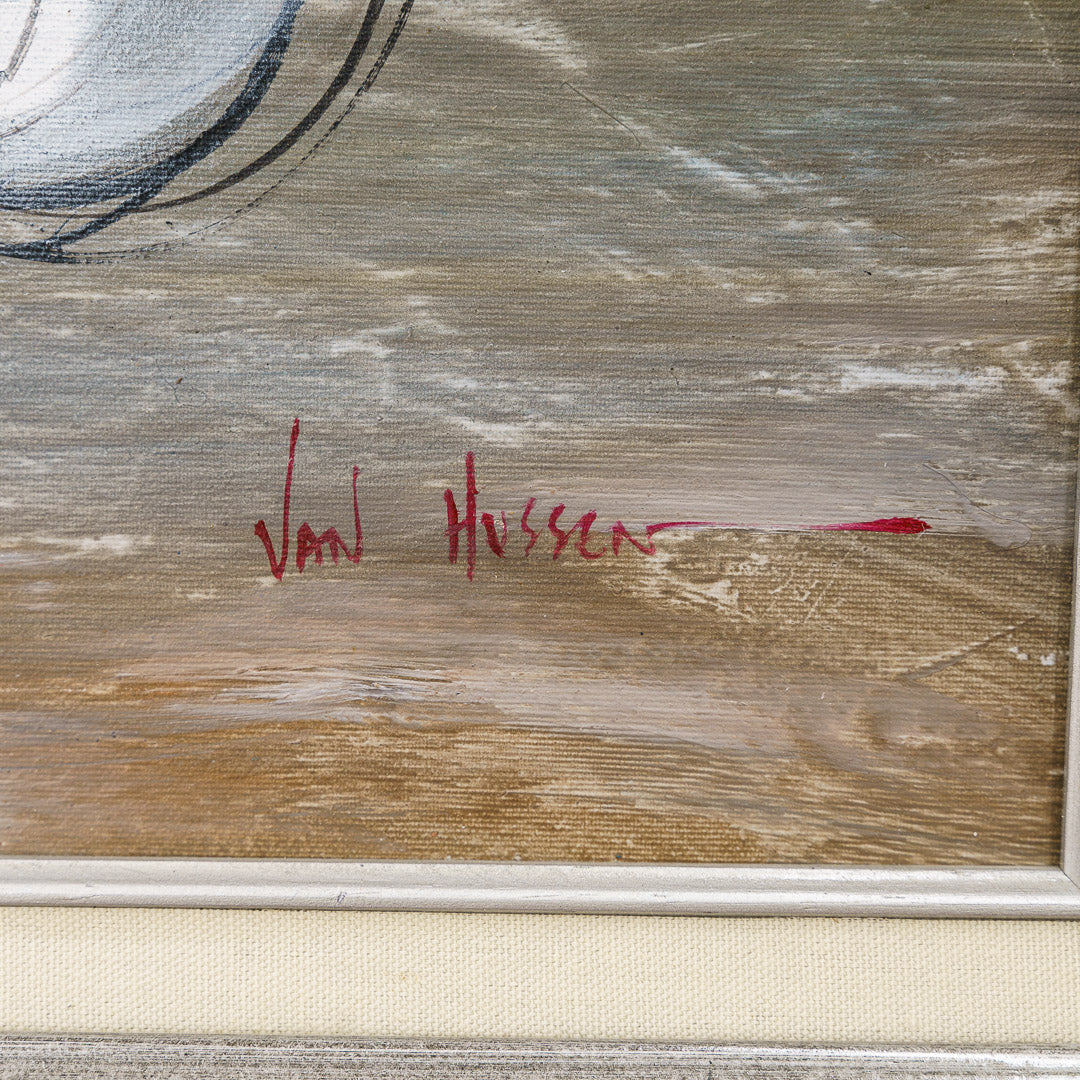 Mid Century Cyclists, Oil on Canvas