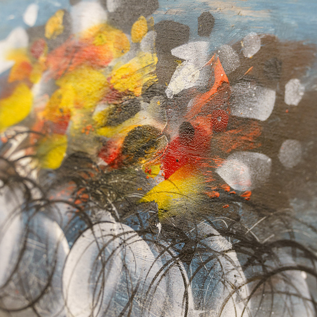 Mid Century Cyclists, Oil on Canvas