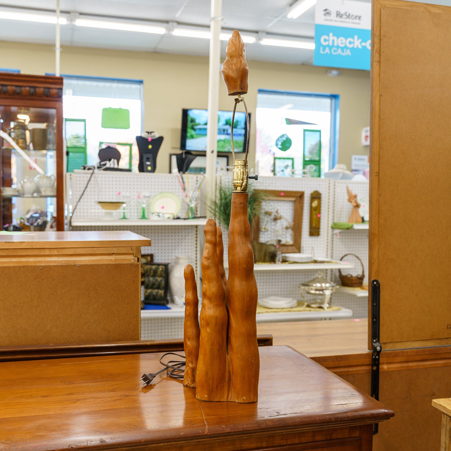Mid Century Cypress Knee Lamp