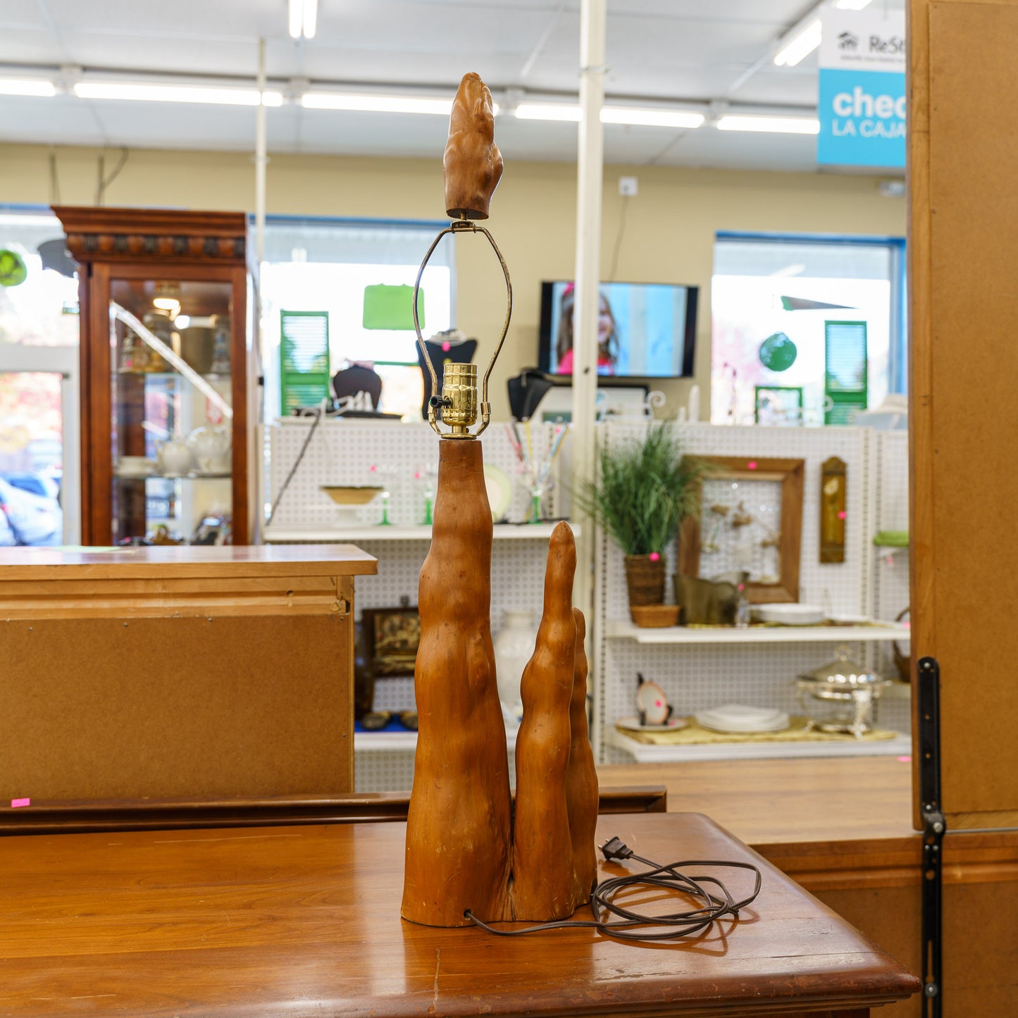 Mid Century Cypress Knee Lamp