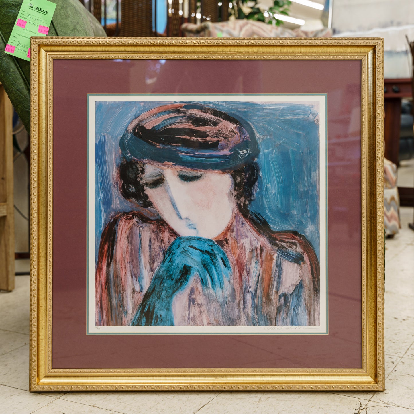 Green Glove, signed by listed artist Barbara Wood