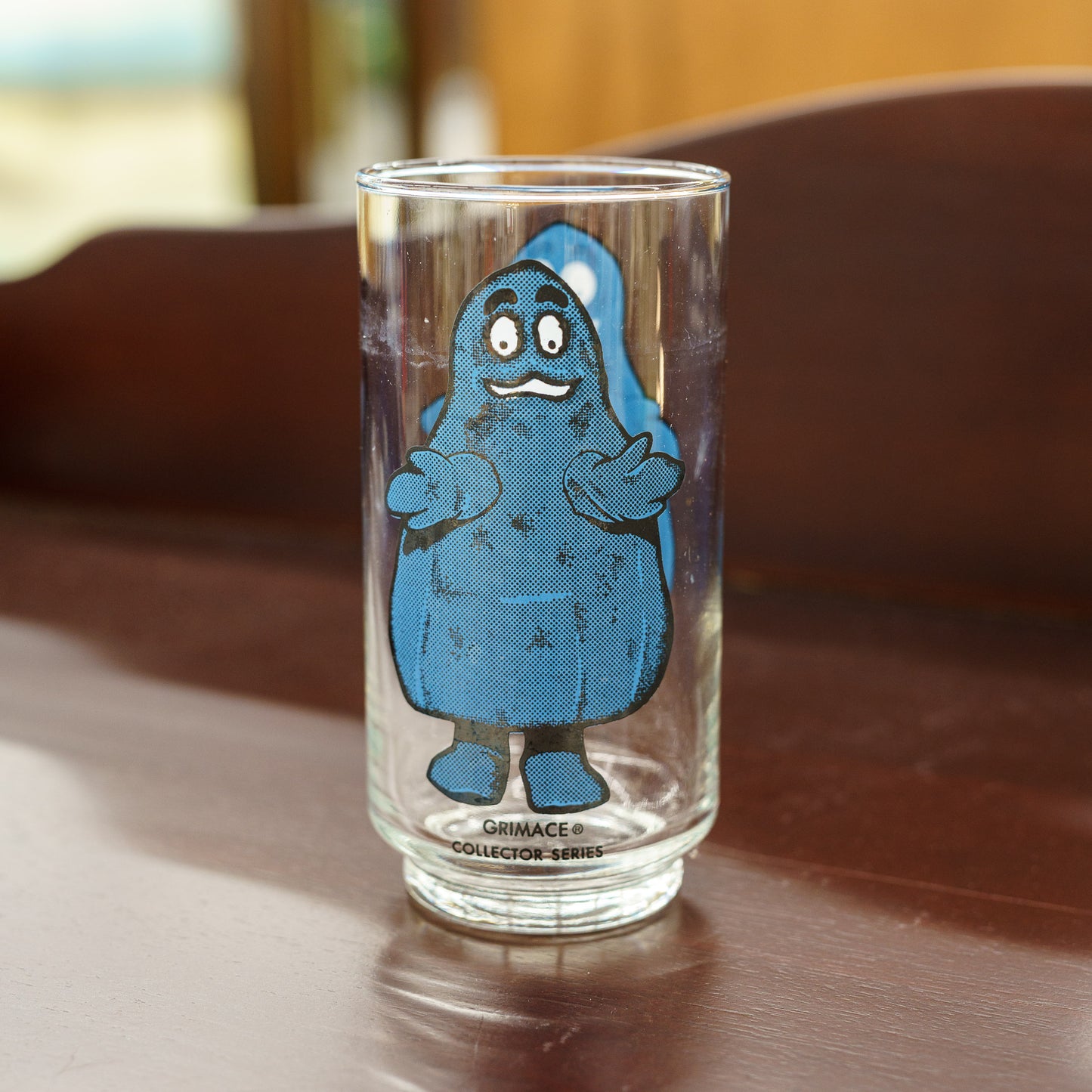Vintage 1977 McDonalds Collectors Series Blue "Grimace" Glass