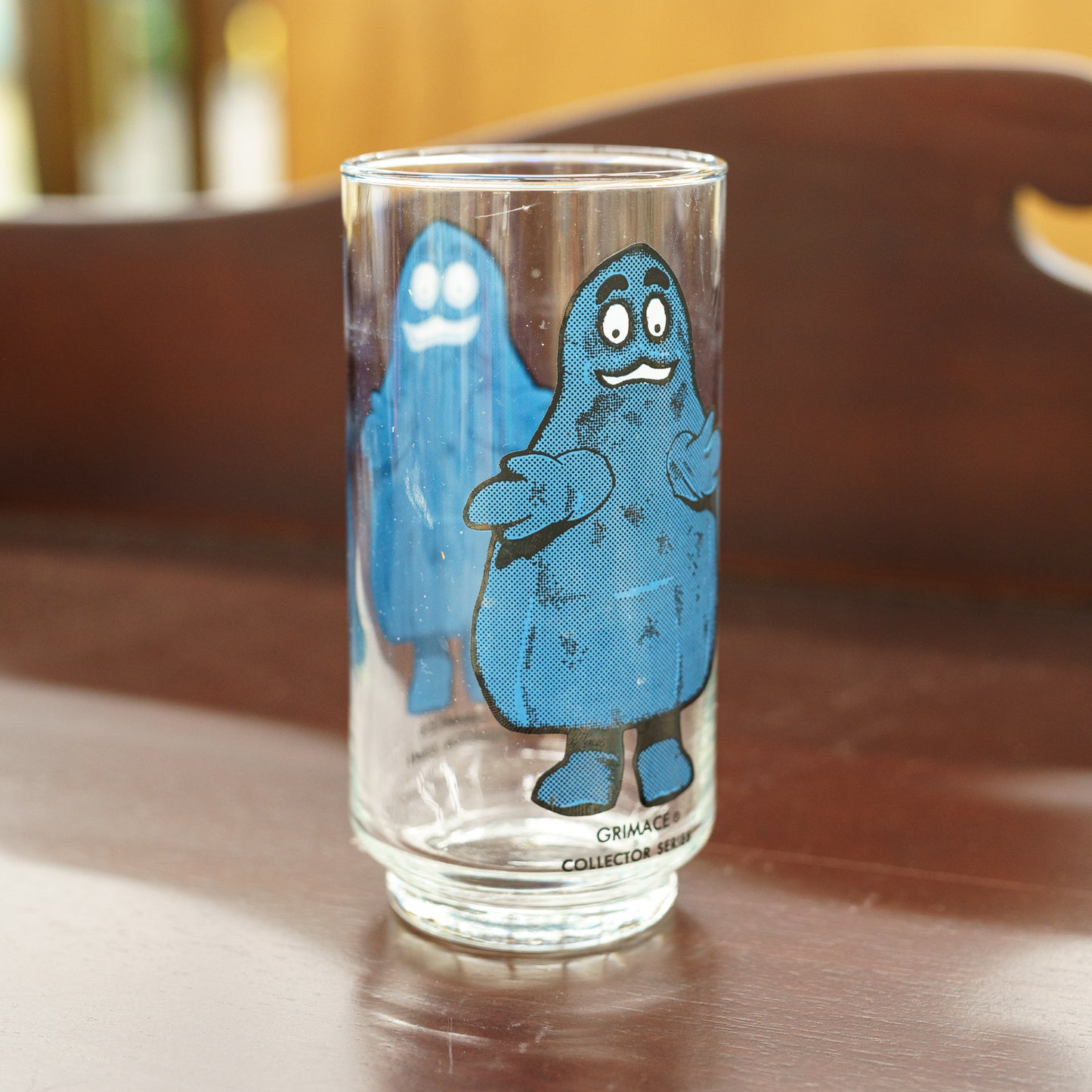 Vintage 1977 McDonalds Collectors Series Blue "Grimace" Glass