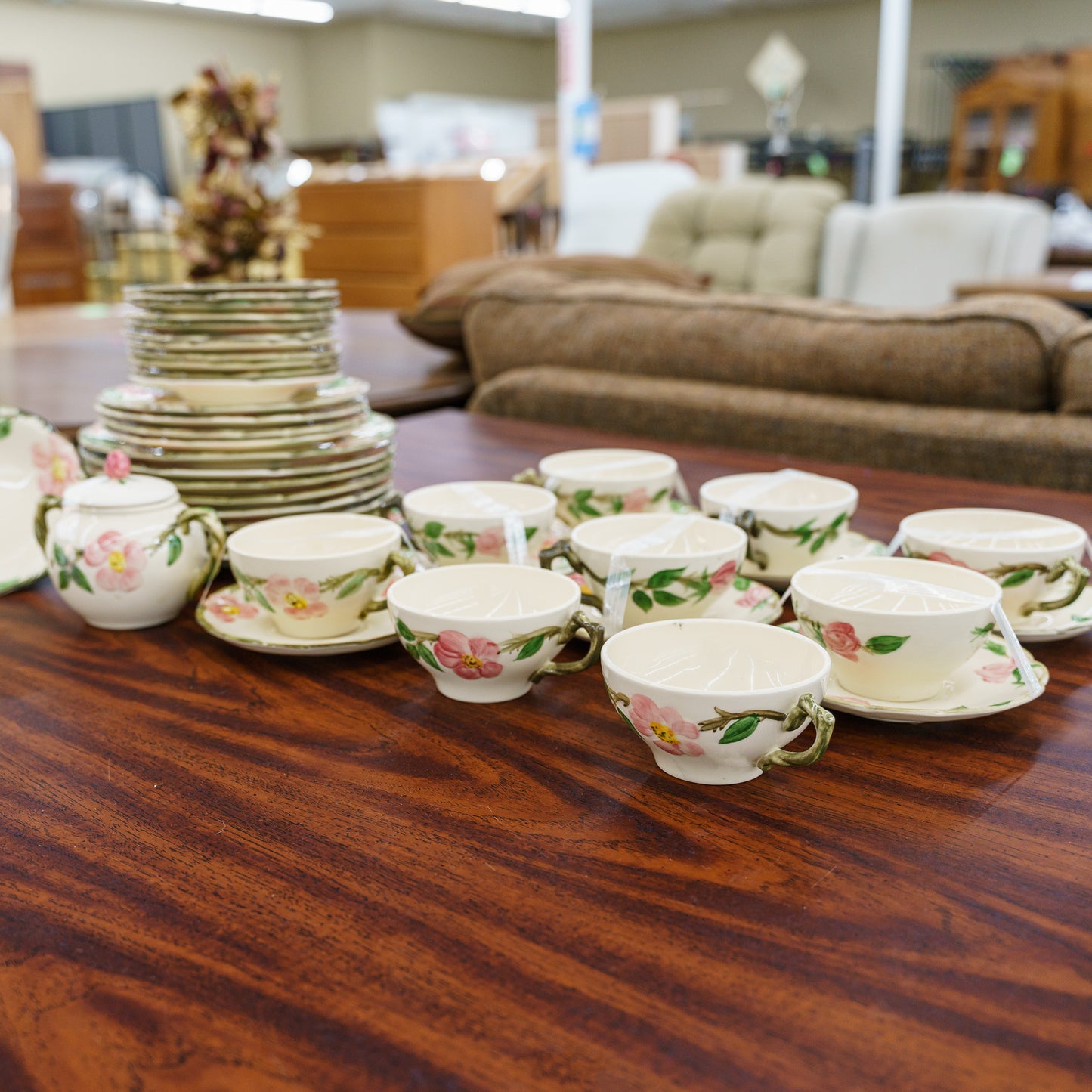 1960s Vintage Franciscan Desert Rose Dinnerware Collection - 44 pieces