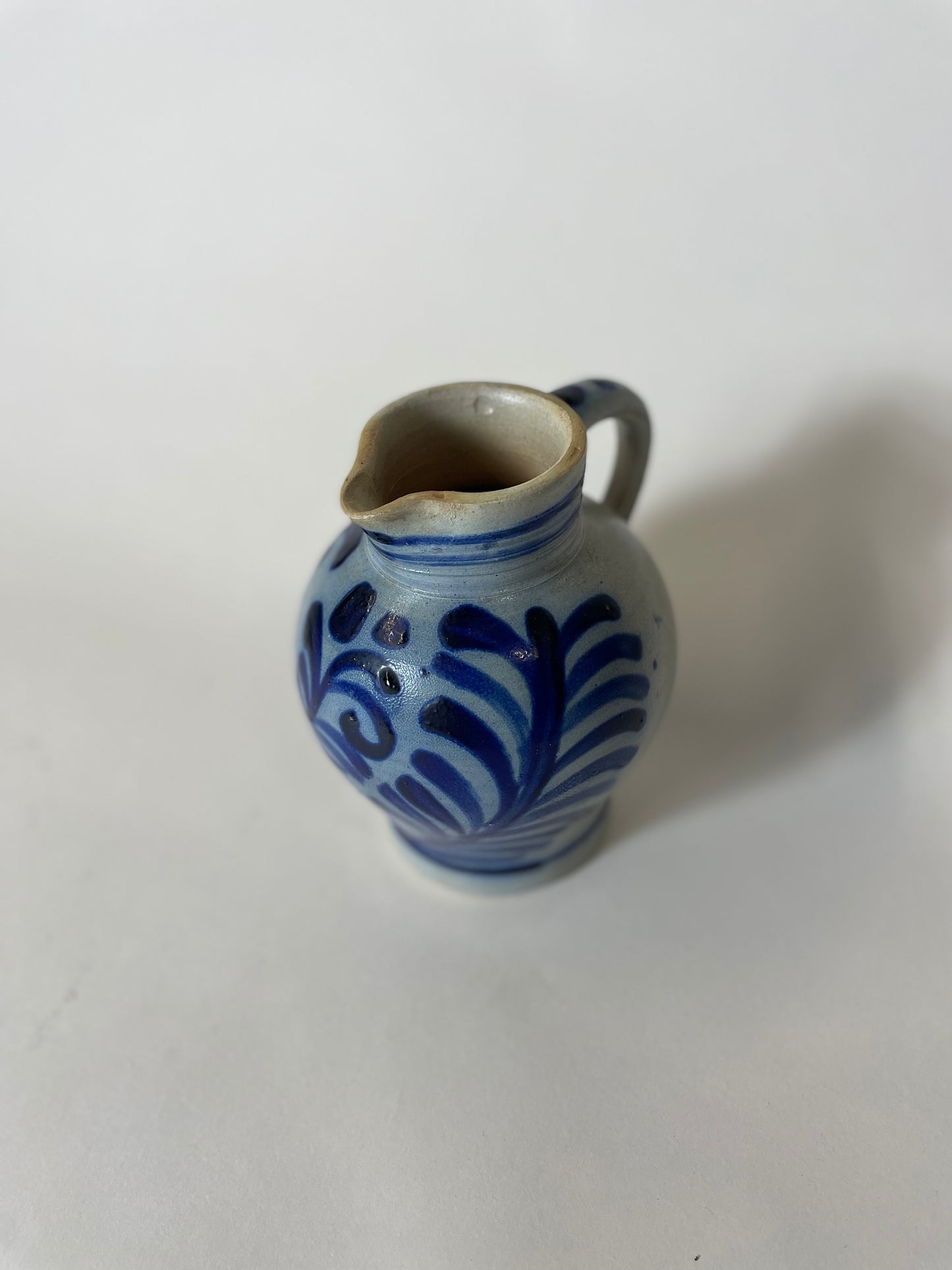 Blue and White Salt Glaze Pitcher