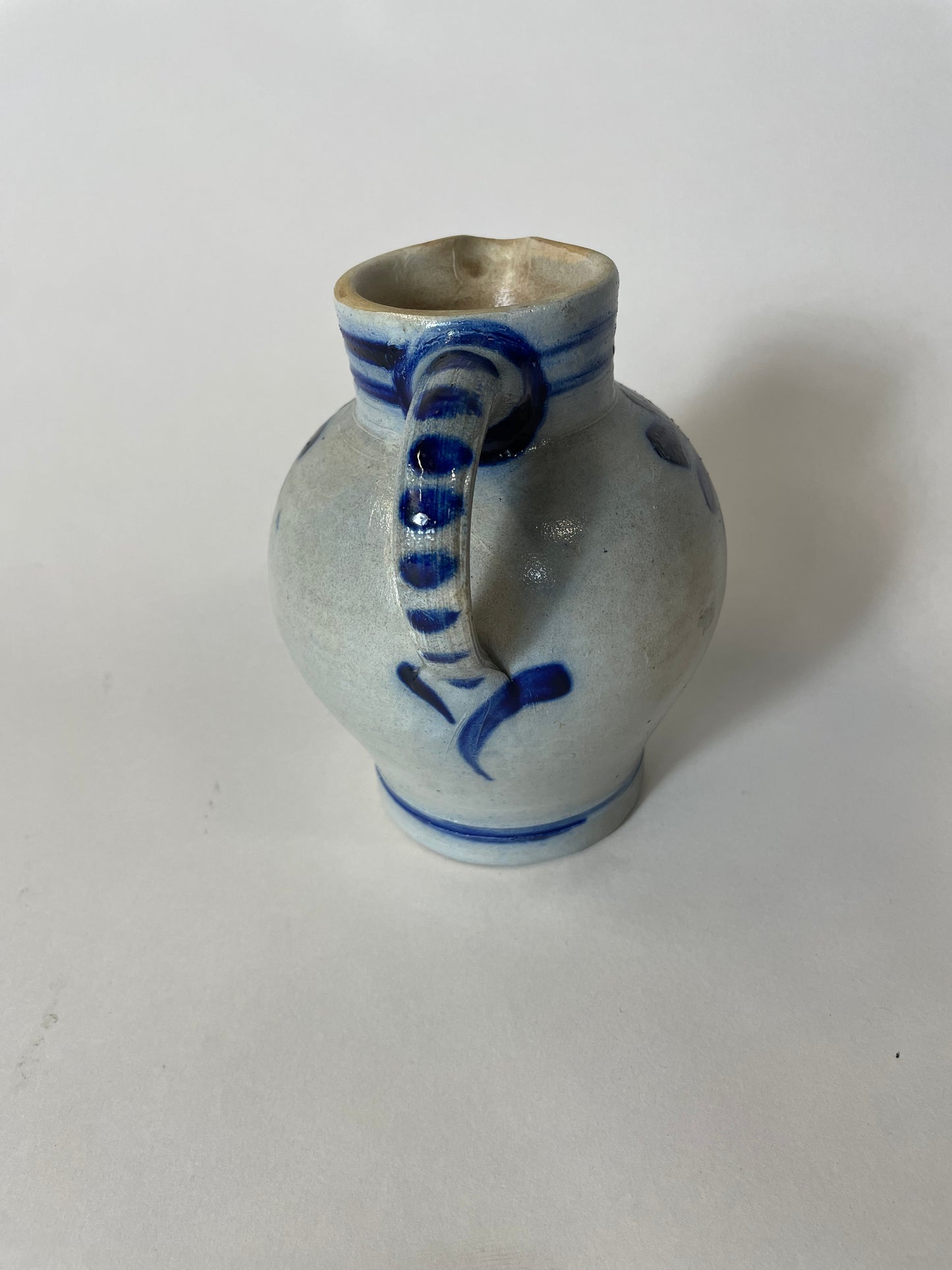 Blue and White Salt Glaze Pitcher