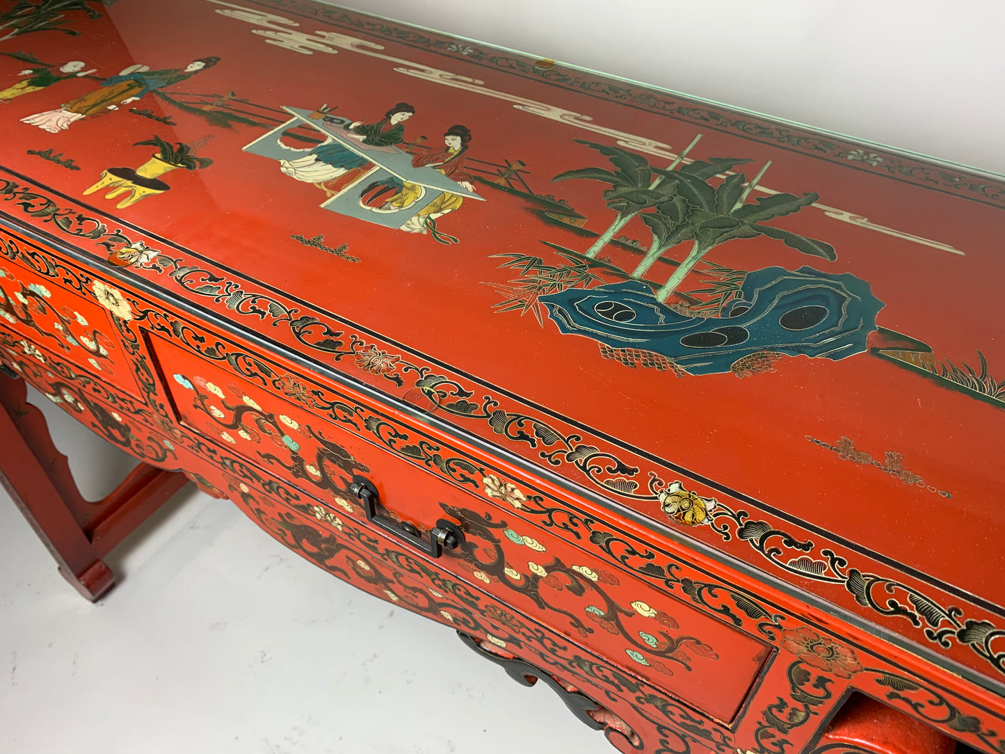 Chinese Red Lacquered Entrance Table