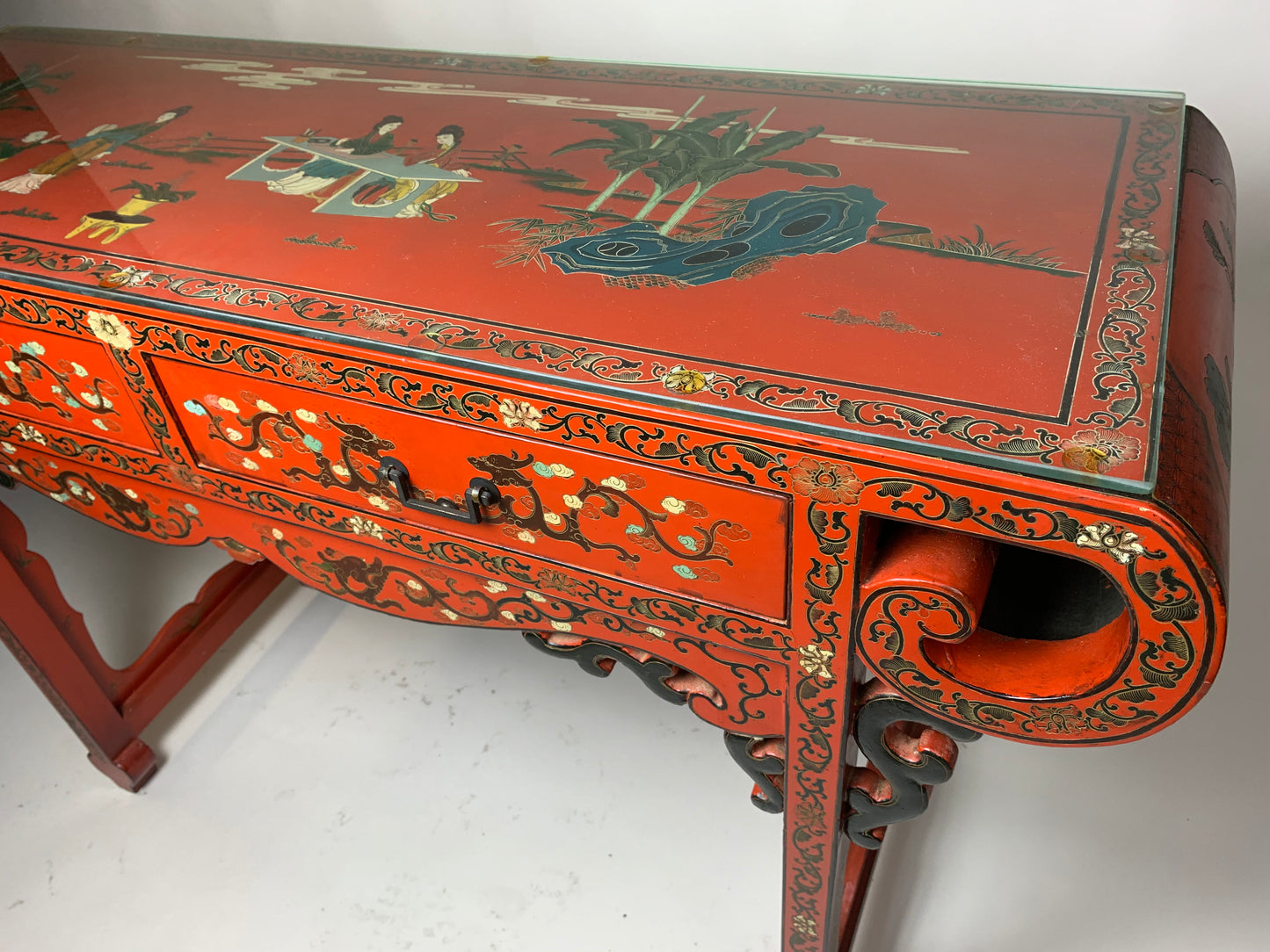 Chinese Red Lacquered Entrance Table