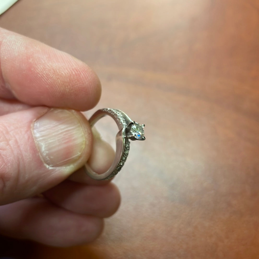 Engagement and wedding ring set.
