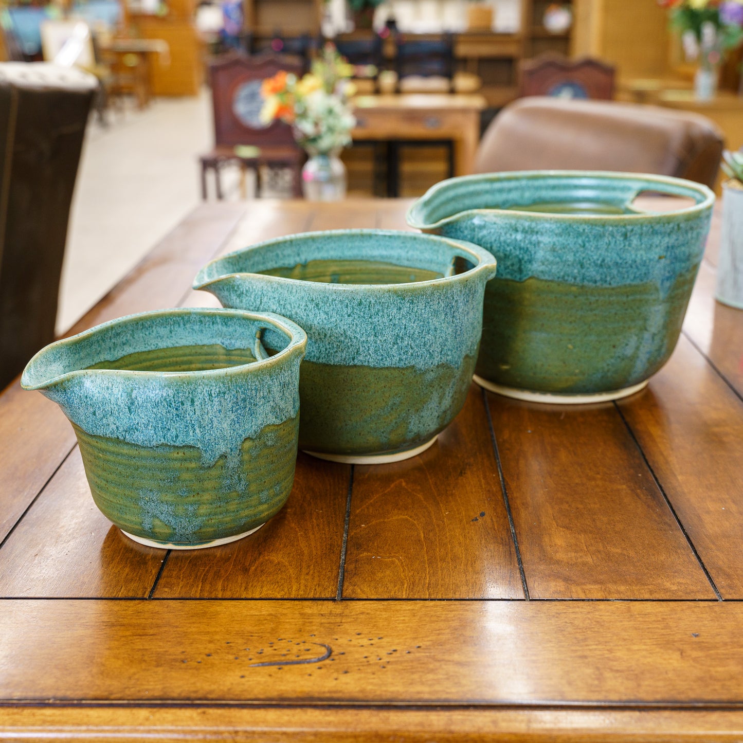Set of 3 Ceramic Pottery Nesting Bowls