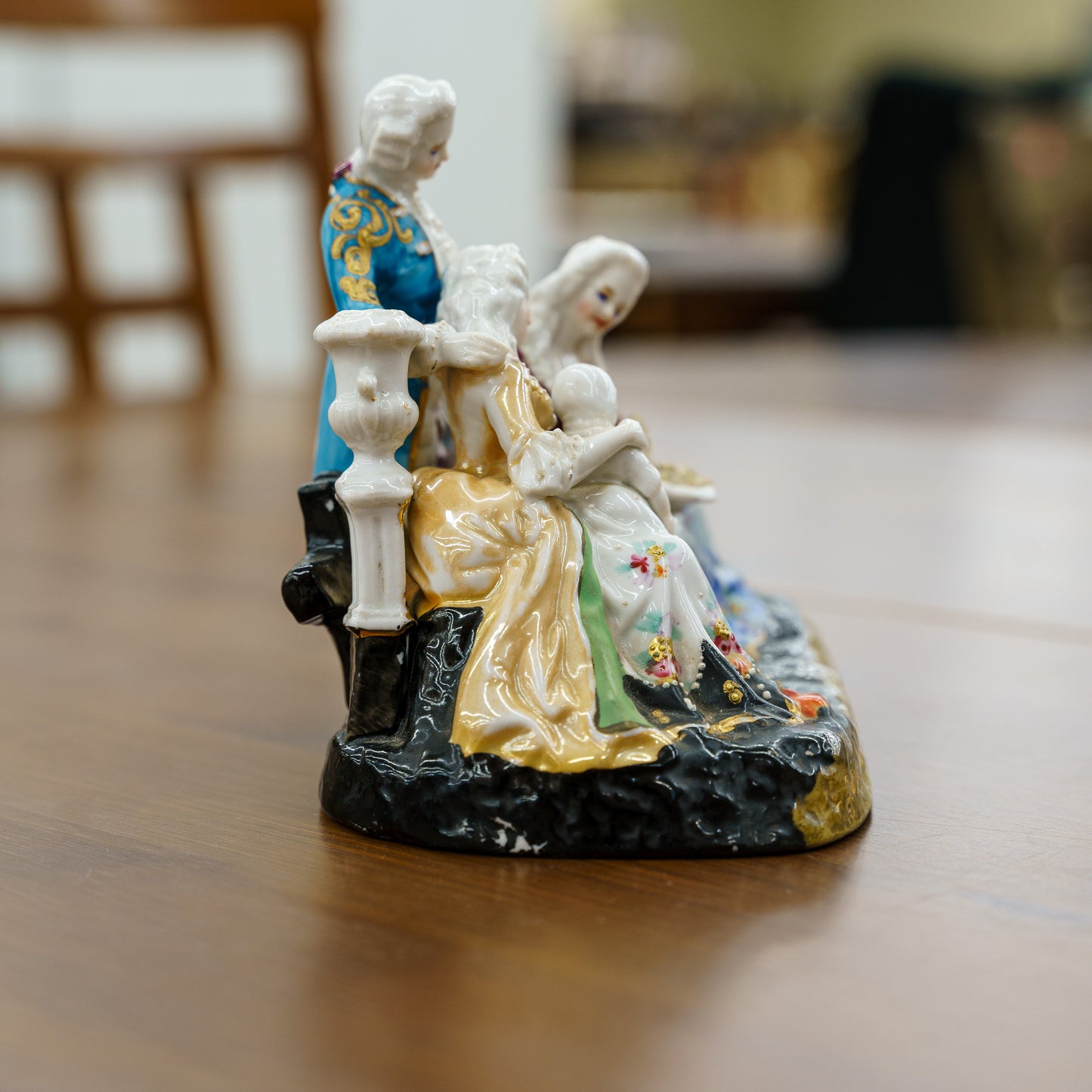 Antique Hand-painted Georgian Style Figural Grouping
