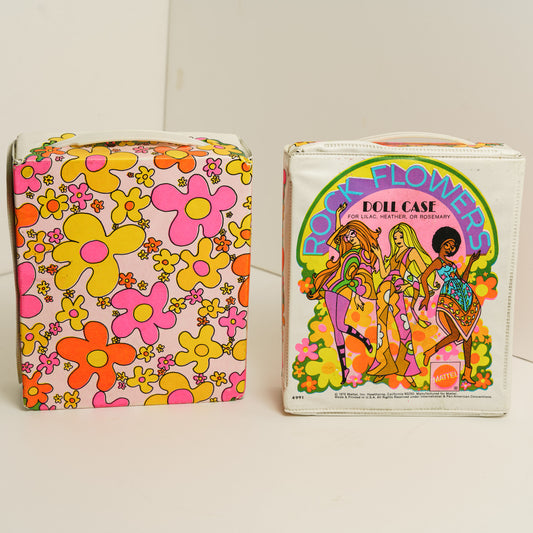 1970s Mattel Rock Flowers Doll Cases with Dolls