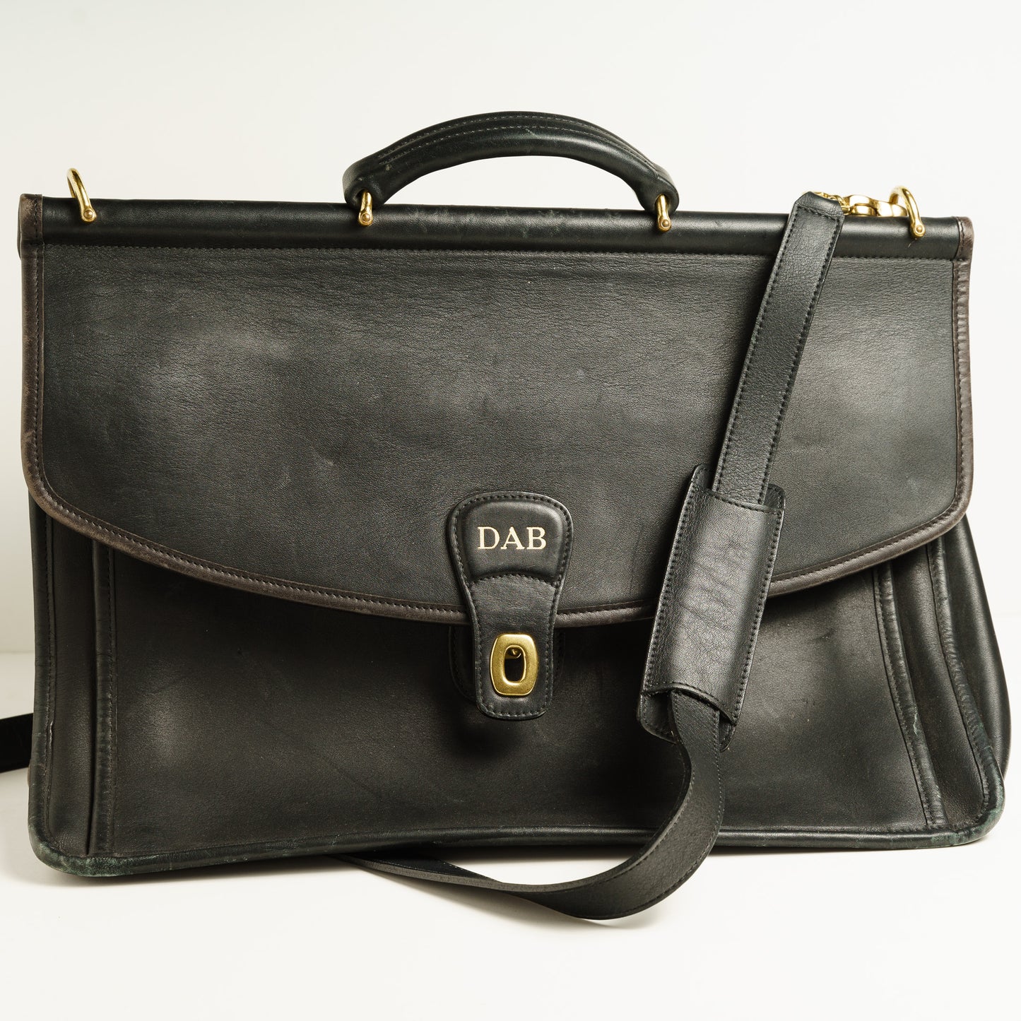 Leather Coach Briefcase - Monogrammed