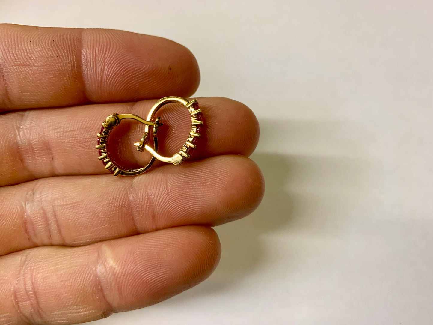 Gold Fill Ruby Earrings