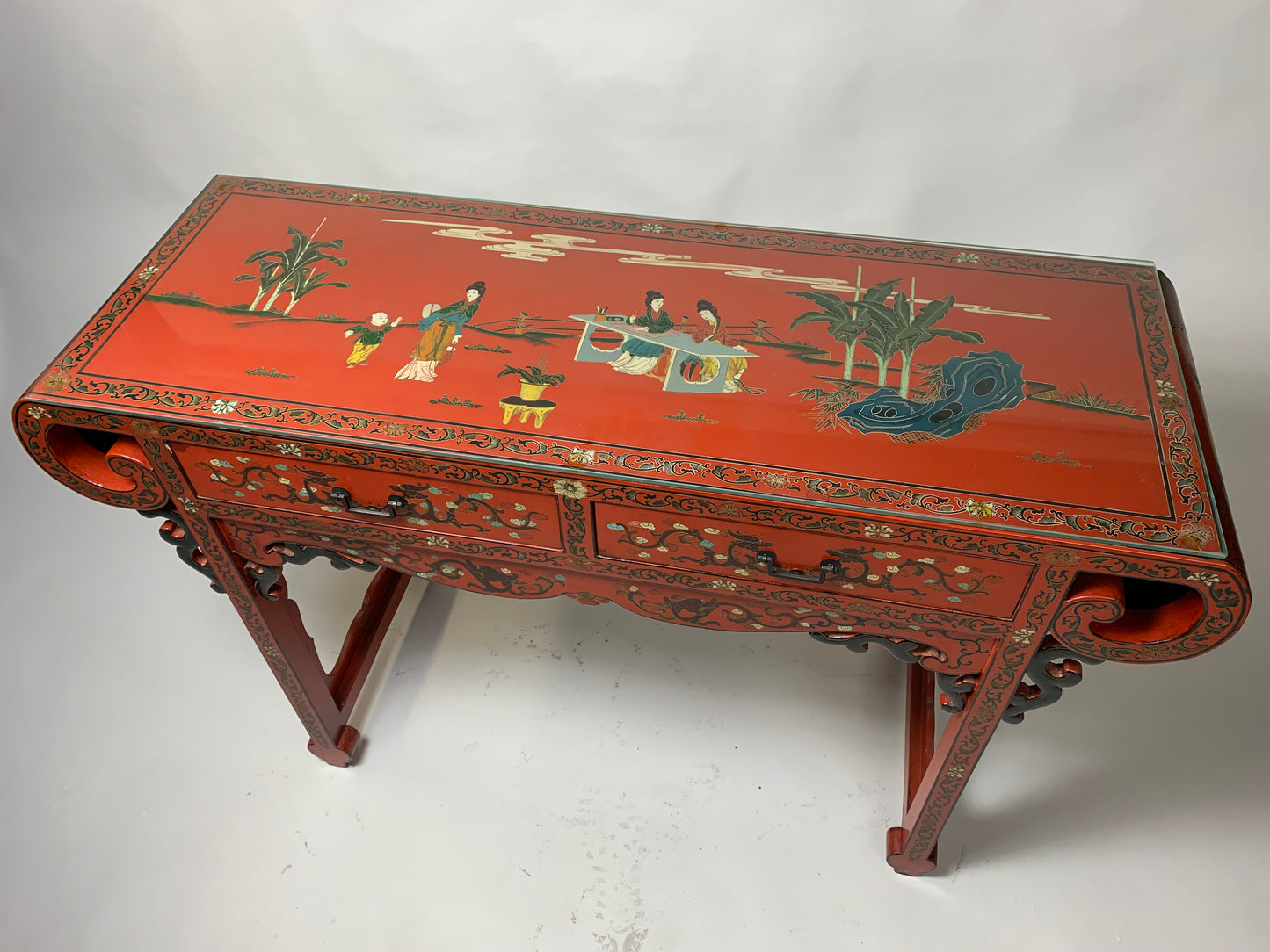 Chinese Red Lacquered Entrance Table