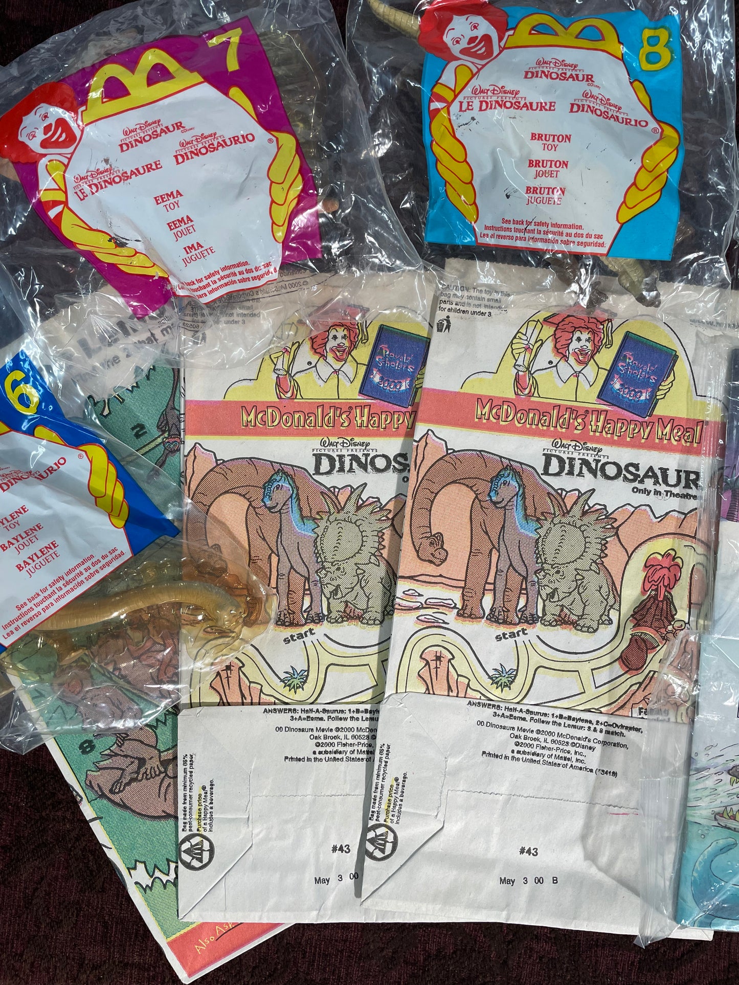 Dinosaurs McDonalds Storybooks, Cassettes, Toys, Happy Meal